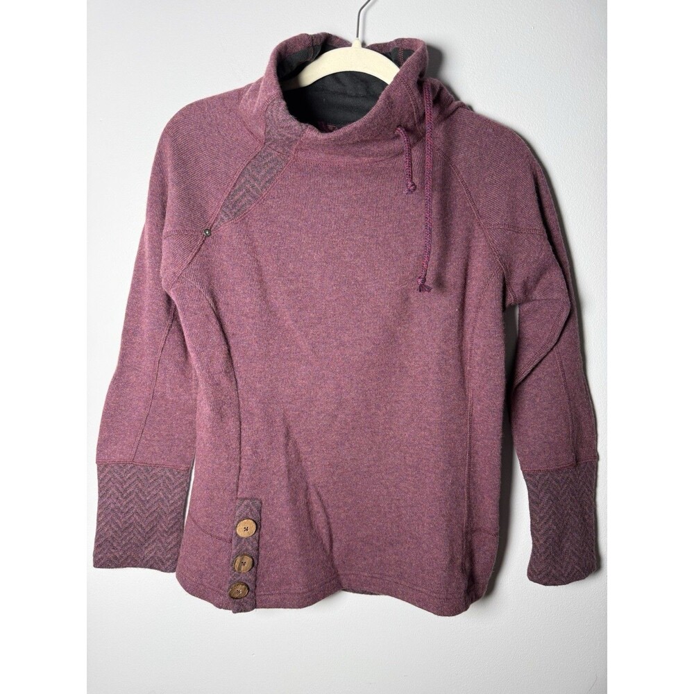Prana Lucia Sweater Wool Blend Mock Neck Womens Medium - Burgundy - Picture 1 of 11
